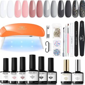 Gel Nail Polish Starter Kit, with 6W UV LED Nail Dryer Manicure Tools