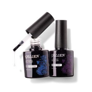 Gellen No Wipe Top Coat Base Coat for Gel Nail Polish - Long Lasting Nail Gel