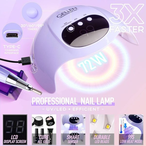 Gelongle 6 Colors Gel Polish Starter Kit 24W LED UV Nail Dryer Curing Lamp