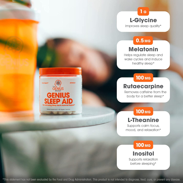 Genius Sleep AID – Smart Sleeping Pills and Adrenal Fatigue Supplement