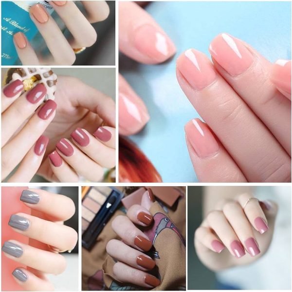 GirlyDream Gel Nail Polish Set Top Base Coat 6 Color Nail Polish