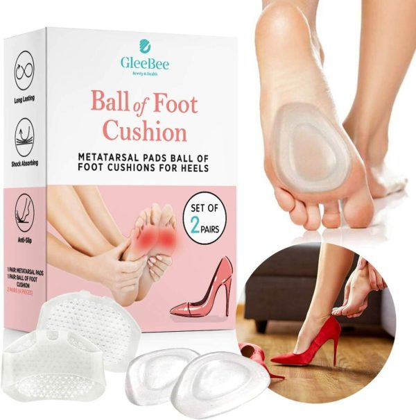 GleeBee Metatarsal Pads Ball of Foot Cushions for Women