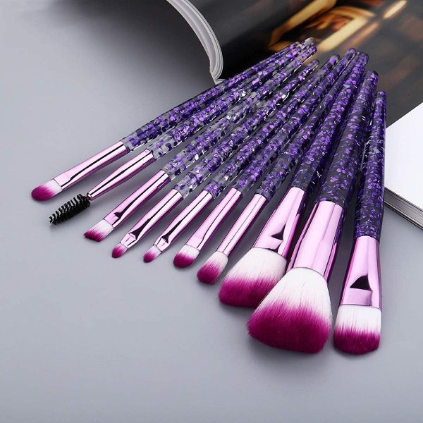 Glitter Acrylic Handle Make Up Brushes for Powder