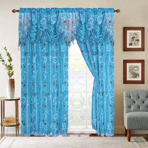 Glory Rugs Flower Curtain Window Panel Set