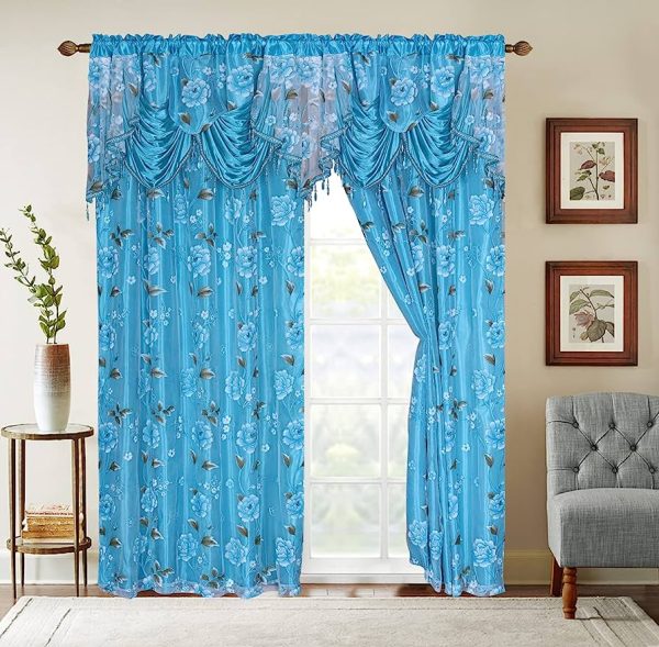 Glory Rugs Flower Curtain Window Panel Set