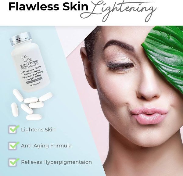 Glutathione Whitening Pills - 2000mg Glutathione - Better than Skin Lightening