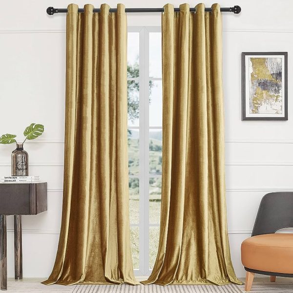 Gold Curtains 84 Inch Length for Living Room