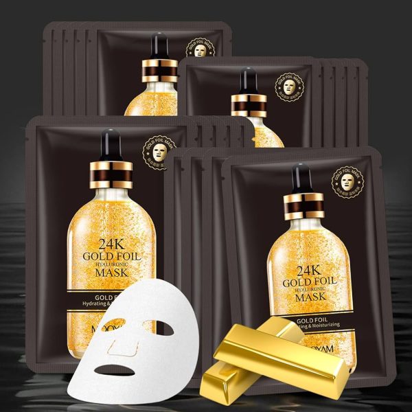 Gold Sheet Mask - Hydrating Facial Face Masks for Beauty, Anti Aging