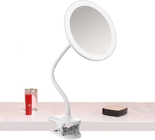 Gooseneck Magnifying Mirror with light, 10X Magnification, Bathroom Vanity Mirror