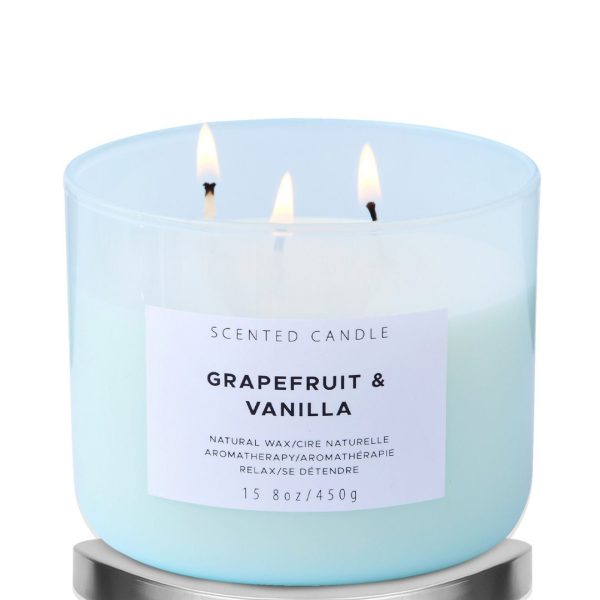 Grapefruit Vanilla Candles | Scented Candles 3-Wick
