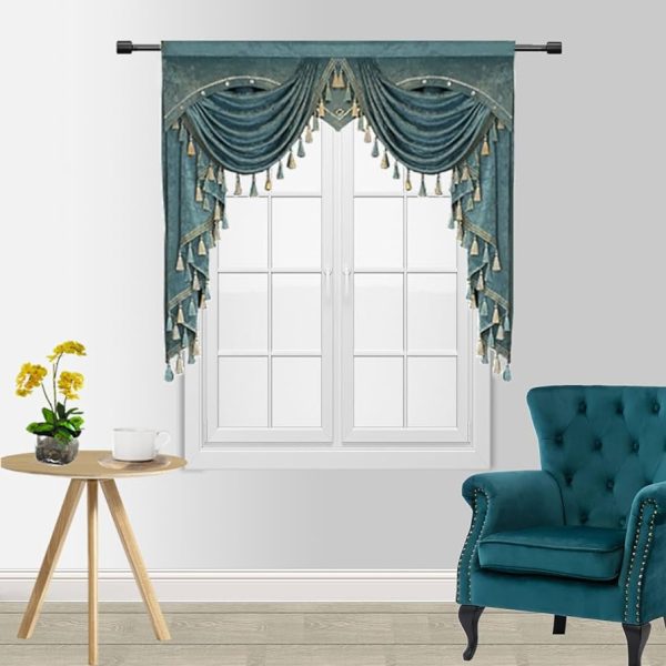 Gxi Customized Waterfall Valance Swag to Match European Curtain