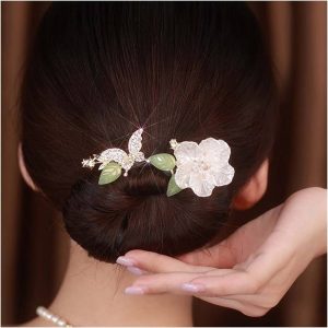 Thick Hair Claw Clip – Elegant Silver-Plated and Rhinestone Hair Accessory for All Hair Types