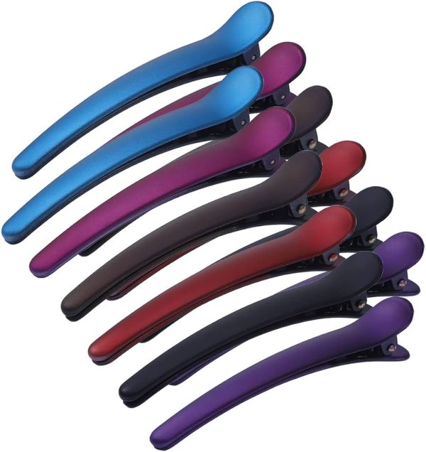 Hair Clips for Styling, HAITAO 12 PCS Non-Slip Colorful Plastic Duckbill Alligator Hair