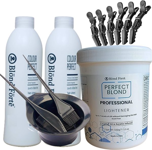 Hair Lightening Kit – Hair Lightener, 20 Volume Developer, Nitrile Glove &