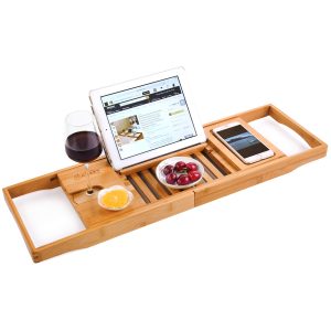 HANKEY Bamboo Bathtub Caddy Tray