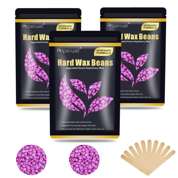 Hard Wax Beans for Painless Hair Removal, Brazilian Waxing for Face, Eyebrow