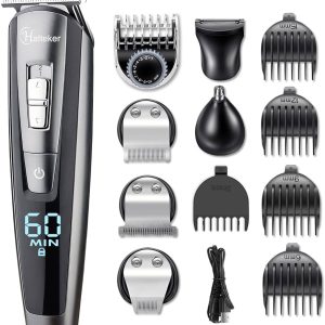 HATTEKER Hair Clipper Beard Trimmer Kit For Men Cordless Hair Mustache Trimmer