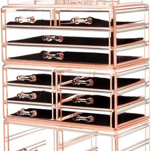 HBlife Makeup Organizer Acrylic Cosmetic Storage Drawers and Jewelry Display Box