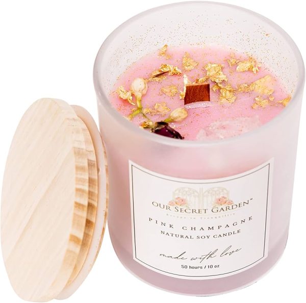 Healing Crystal Candle - Soy Candle with Crystals Inside.