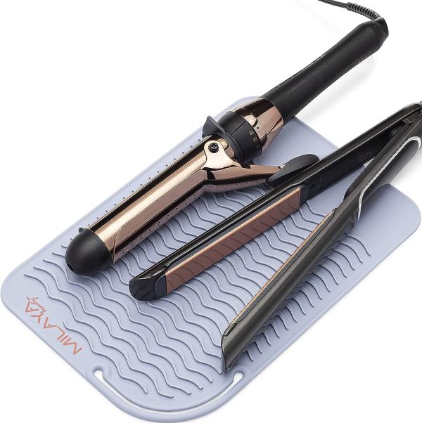 Heat Resistant Mat for Hair Styling Tools, Silicone Anti-heat Protection Station