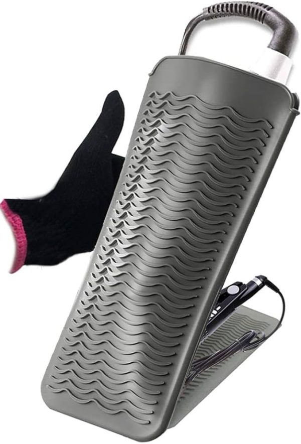 Heat Resistant Silicone Mat Pouch, Glove for Hot Styling Tools, Portable