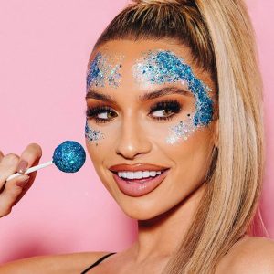 Hemway Baby Blue with Pink Mix Glitter Chunky Multi Purpose Dust Powder