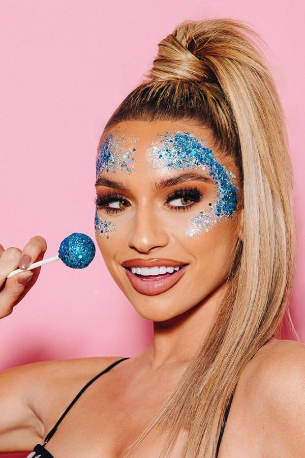 Hemway Baby Blue with Pink Mix Glitter Chunky Multi Purpose Dust Powder