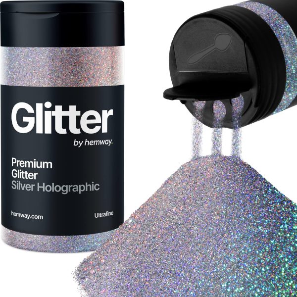 Hemway Silver Holographic MICROFINE Premium Multi Purpose Glitter