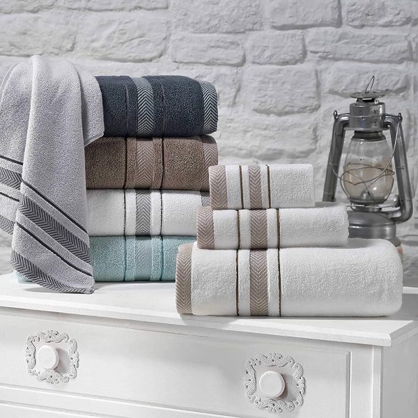Hestia_6 Piece Towel Set, 100% Turkish Cotton