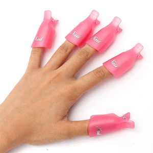 HiMo 10PC Plastic Acrylic Nail Art Soak Off Cap Clip UV Gel Polish Remover