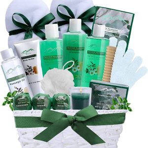 Home Spa Bath Basket Gift Set - Aromatherapy Kit for Men & Women