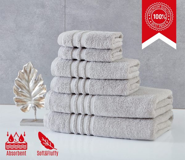 Homerican 100% Turkish Cotton 6 Pieces Luxury Towel Sets