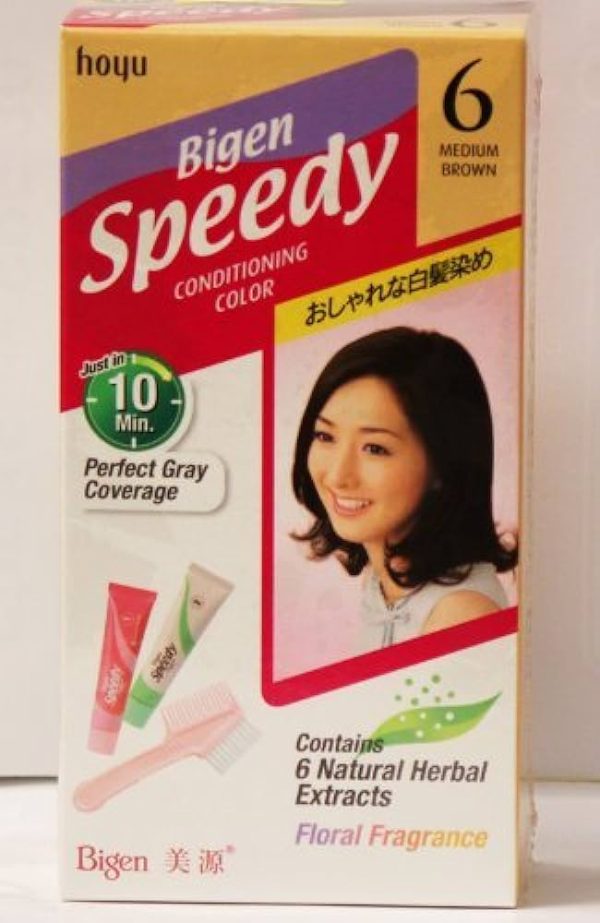 HOYU Bigen Speedy Hair Color Refill, No. 6 Medium Brown