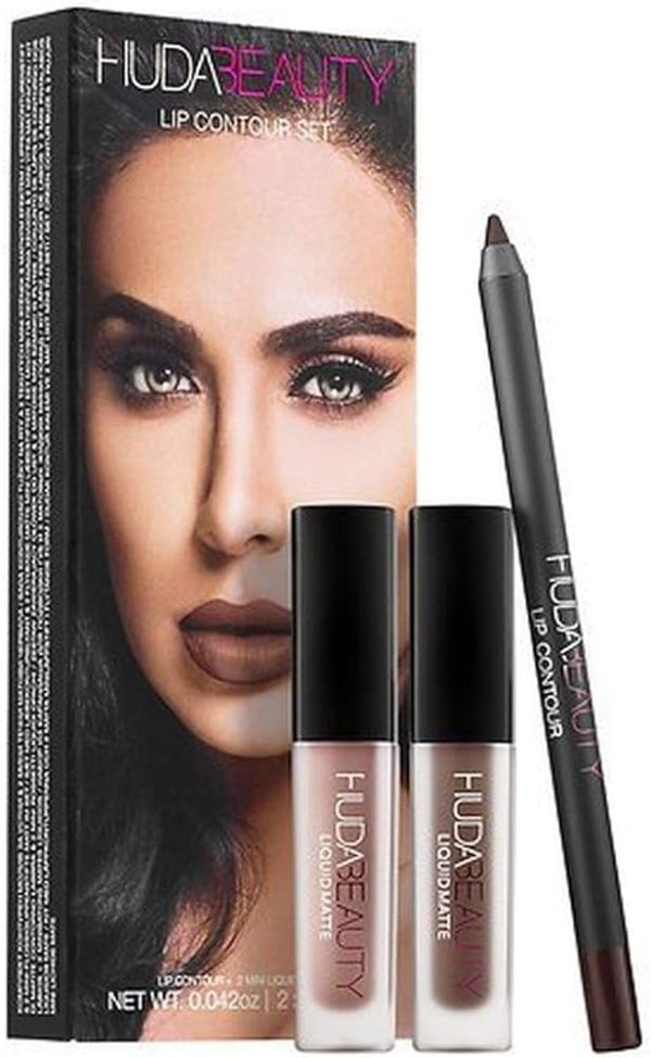 Huda Beauty Lip Contour Set: Spice Girl (brownish mauve) & Venus