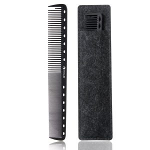 HYOUJIN Black Carbon Fine Cutting Comb,100% Anti static 230℃ Heat Resistant