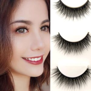 Imported Fiber Attractive 3D Mink Handmade Reusable Long Cross False Eyelashes