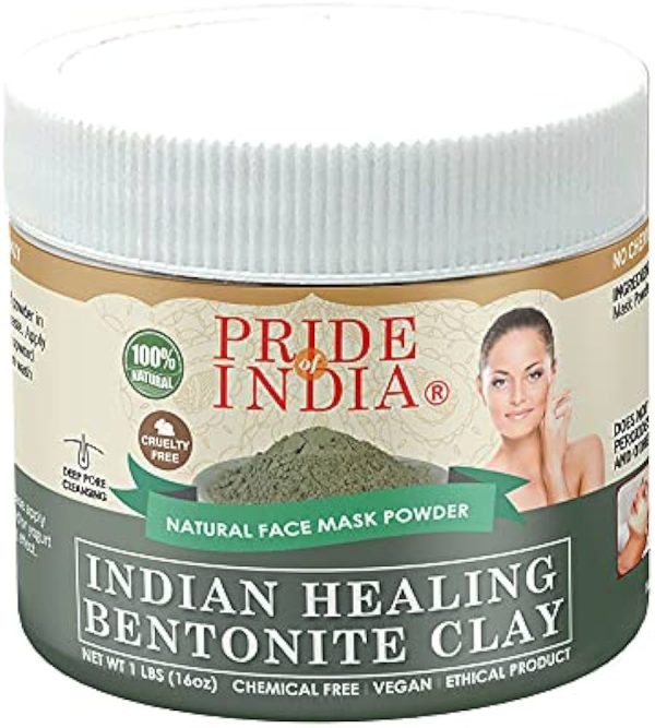 Indian Healing Bentonite Clay Mask - Detoxifying Facial Mask Acne Scar Removal