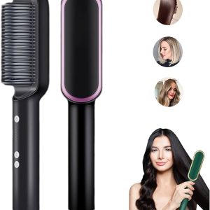 Ionic Hair Straightener Brush, Electric Hair Straightening Comb With