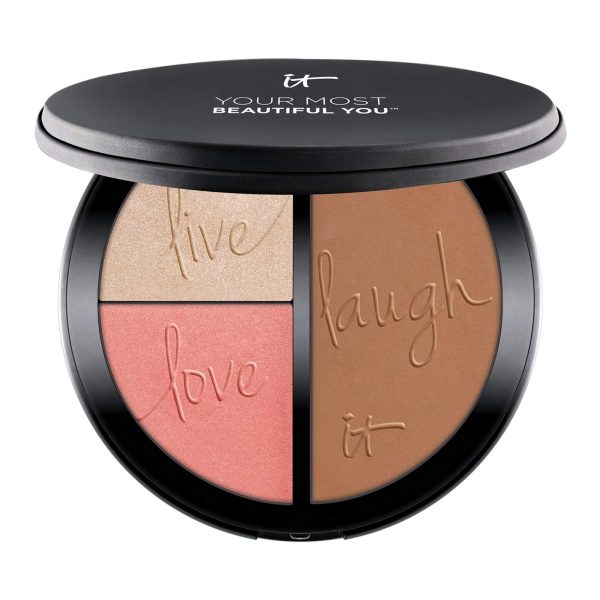 IT Cosmetics Anti-Aging Bronzer, Luminizer, and Blush Palette for Radiant, Youthful Skin 