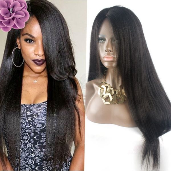 Italian Light Yaki Lace Front Wigs Human Hair for Black Women