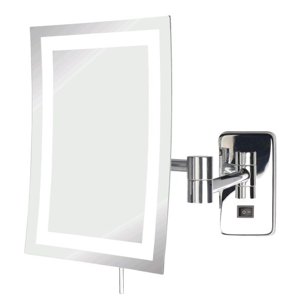 Jerdon Wall Mount Rectangular Direct Wire Makeup Mirror