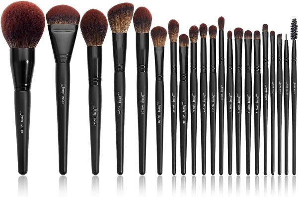 Jessup Black Makeup Brushes Premium Synthetic Powder Foundation