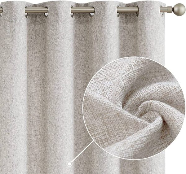 JINCHAN Linen Look Curtains for Living Room