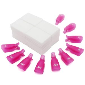 Jiulory Nail Polish Remover Clips Set 10 + 1000 PCS Soak Off Nail Gel Polish