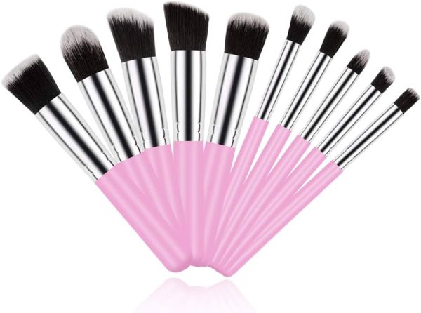 Kabuki Makeup Brush Set,10PCS SONGQEE Premium Synthetic Bristles