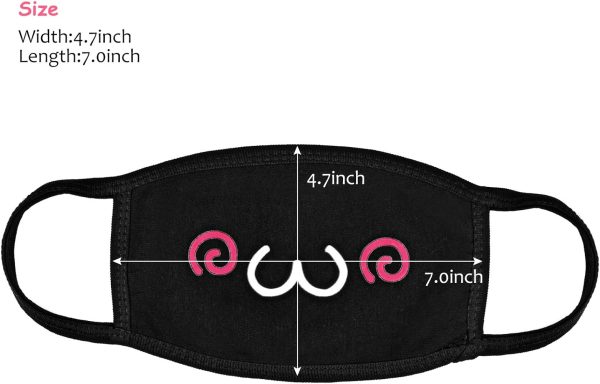 Kawaii Muffle Mask,Aniwon 5 Pack Anti-Dust Anime Mouth Mask Cute Kaomoji Face