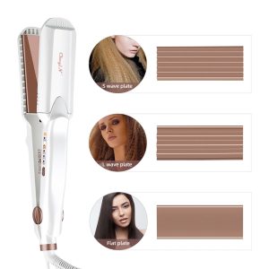KCLI 3 in 1 Hair Styler Curling Iron&Flat Iron&Corn Perm Plate