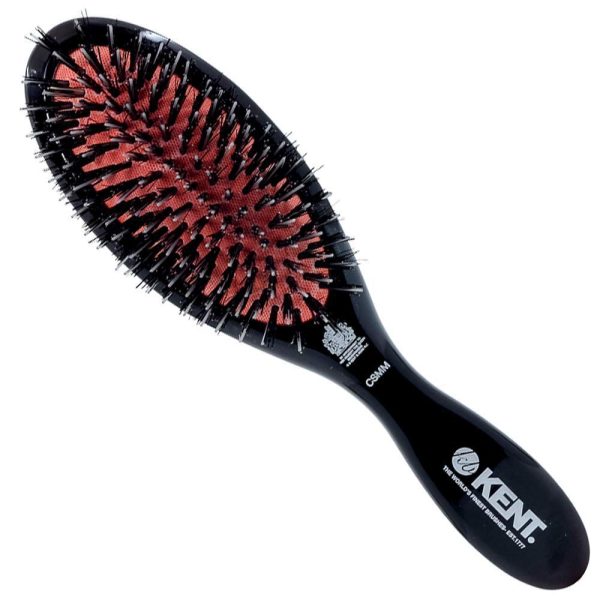 Kent 7" Oval Cushion Purse Size Hair Brush All Natural Bristle for Men/Women