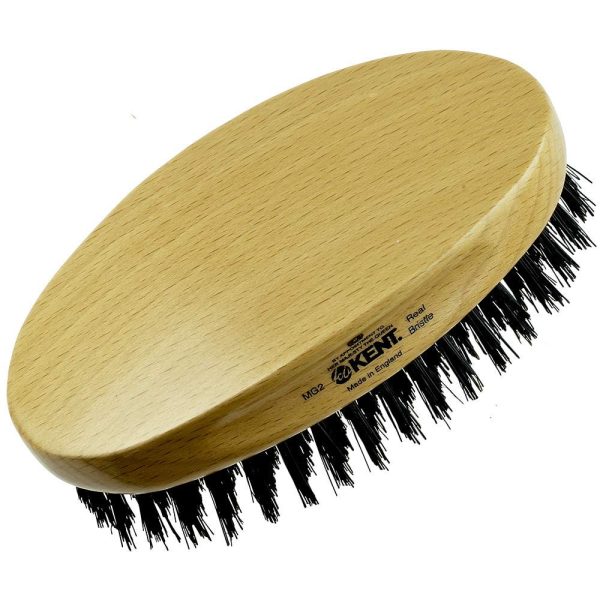 Kent MG2 Oval 100% Natural Beechwood Military Hair Brush