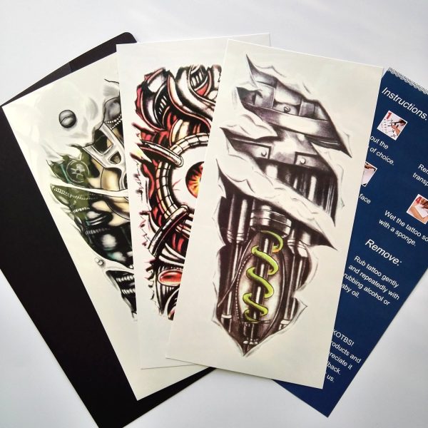 Kotbs 3 Sheets Mix Robot Arm Body Sticker Tattoo Art Make up for Men